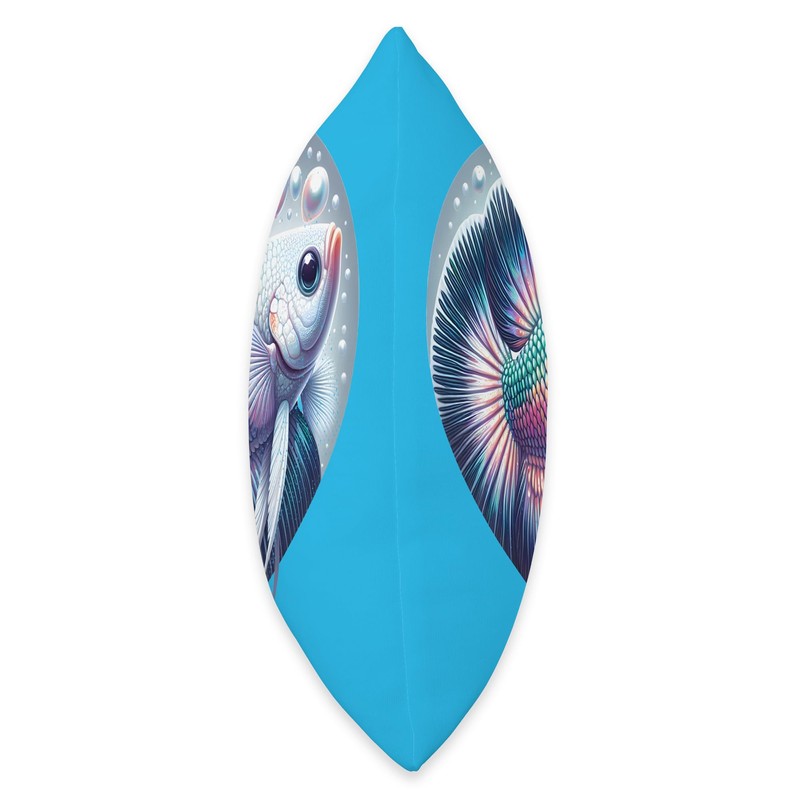 Pearl Gourami Fish Heart Throw Pillow