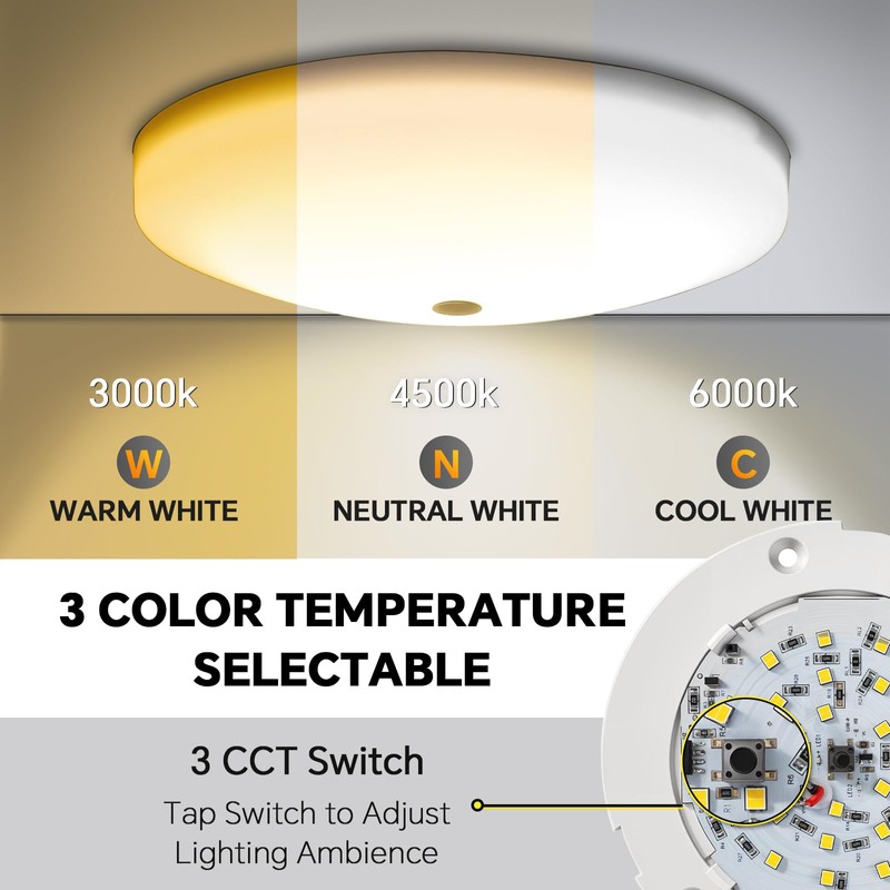 Obeaming 4.5'' 3CCT RV Interior Ceiling Lights 3000K/4500K/6000K Switchable with