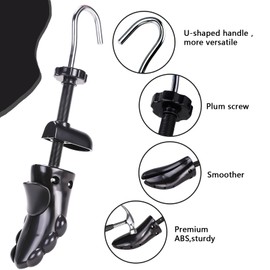 Shoe Stretcher Shoe Trees,Adjustable Length & Width for Men and Women,4-Way Adjustable Shoe Expander Widener (M(for M's Us6.5-10; Wm's Us10-13.5), Black)