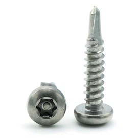 Star Drive with Pin Security Pan Head Self Drilling Screws #14 x 1-1/2" Qty 100