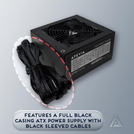 Apevia ATX-SP700 Spirit ATX Power Supply with Auto-Thermally Controlled 120mm Fan, 115/230V Switch, All Protections