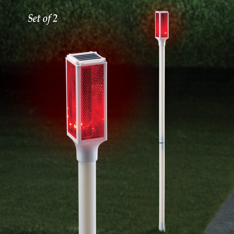 Collections Etc Solar Driveway Marker Lights - Set of 2