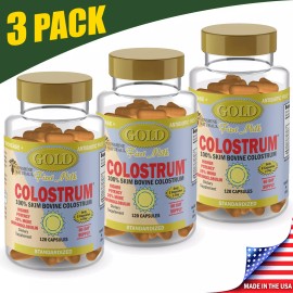 Sunshine Naturals Colostrum Skim Bovine 3 PACK 120 Capsules Made in the USA