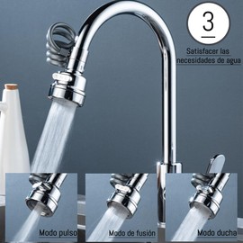 Estirar Aireador de Fregadero,Filtro Grifo Cocina Telescopico Longitud 100cm, Multifacético Difusor Grifo Cocina con 3 Modos, Antisalpicaduras, Atomizador Grifo Adecuado para Cocina, Baño, Jardín