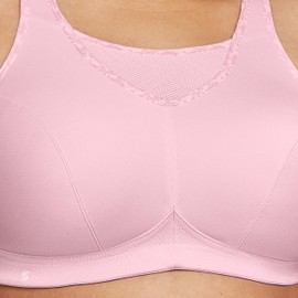 Glamorise Women's Full Figure No Bounce Plus Size Camisole Wirefree Back Close Sports Bra #1066, Parfait Pink, 42H
