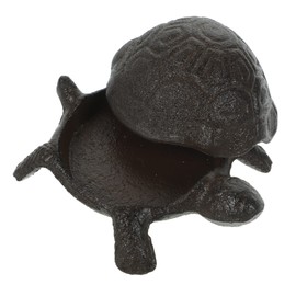 KONTONTY Cast Iron Turtle Ornament Sea Turtle Sculpture Sea Turtle Statue Turtle Key Hider Figurine Cast Iron Key Hider Stone Safe Key Hider Lawn Statues Outdoor Key Hider Metal Jewelry Box