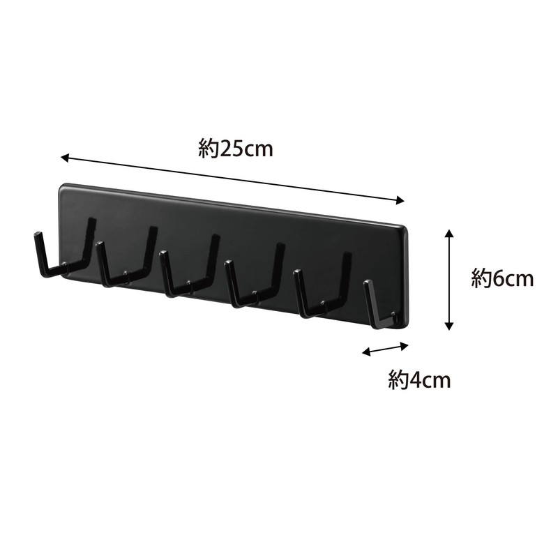 Yamazaki 2176 Film Hook, Kitchen Tool Hook, 6 Tiers, Black,