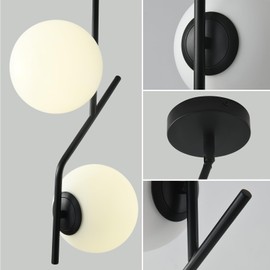 SeeU Modern Style Pendant Light Fixture Globe Chandelier Black Hanging Light Fixture Hanging Light Fixture for Kithchen Island Dinning Room Bedroom