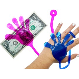Fun a Ton Giant Snap Hand-Jumbo Sticky Hands Toy (4 Pack Assorted) Large Stretchy Toy for Kids. Party Favors, Classroom Prizes, Birthday Gifts Easter Day Goodie Bags Stuffers Bulk. 414-4s