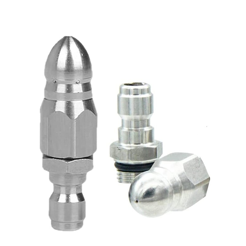 2(Sets) Pressure Washer Sewer Jetter Nozzle with 1/4'' Quickly Connector,Pressure