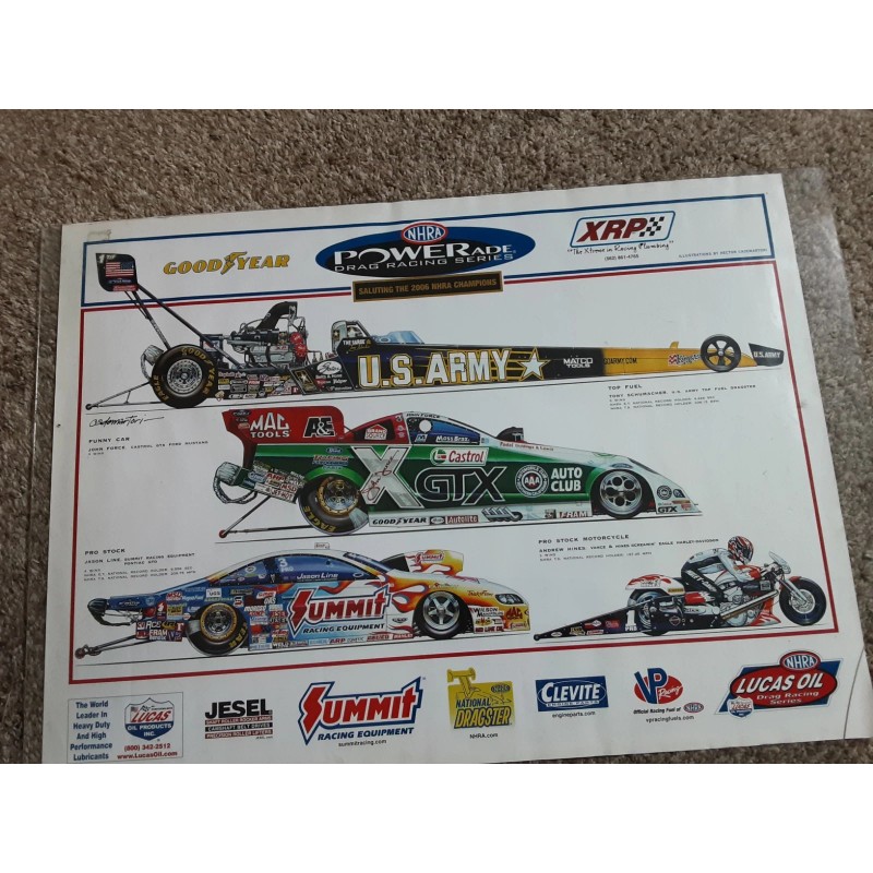 NHRA Vintage 2006 NHRA Powerade Champions Poster John Force Schumacher