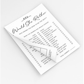 Printed Party Baby Shower Game Set - 4 Games and Activities for 30 Guests, Includes Bingo, Emoji Book, Price is Right, and Would She Rather Trivia, Modern Minimalist Design for Boy or Girl