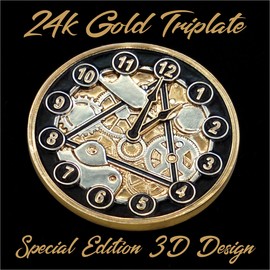 12 Steps AA Coin Sobriety Chip Medallion, Clockwork One Day at a Time Alcoholics Anonymous Recovery Affirmation Token