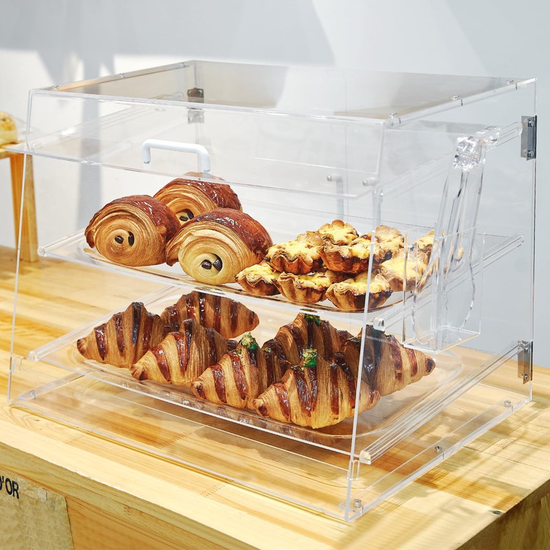 2 Tray Commercial Countertop Bakery Display Case 21.6" x 15.7"
