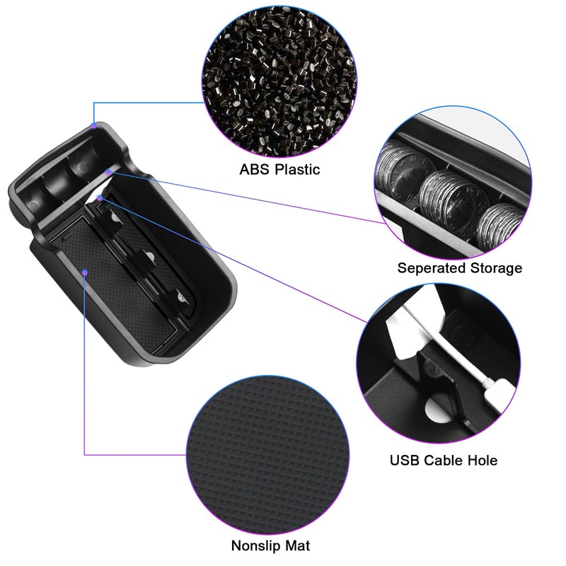 SXCY Center Console Organizer Compatible with 2018-2021 Compass Armrest Console