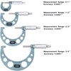 REXBETI 4Pcs Outside Micrometer Set, 0-4" Machinist Micrometer, Ultra-Precision Carbide