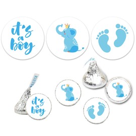 It's a Boy Chocolate Drop Label Stickers, Blue It's A Boy Baby Shower Favor Labels, Fits Hershey's Kisses Party Favors, Baby Shower Decorations, 0.75 Inches, Pack of 180