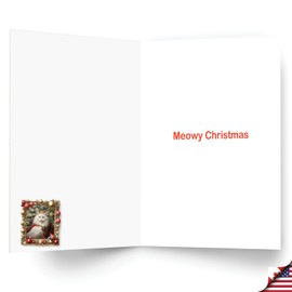 NobleWorks Christmas Greeting Card with 5 x 7 Inch Envelope (1 Card) Merry Christmas Holiday Royal Holiday Cats - Princess C10700AXSG