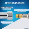 LAXARA DVGW Premium Coloured Flex Hose Black and White 3/8
