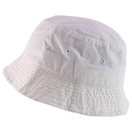 Armycrew Oversized Big Size Men's Cotton Bucket Hat, White, X-Large-XX-Large