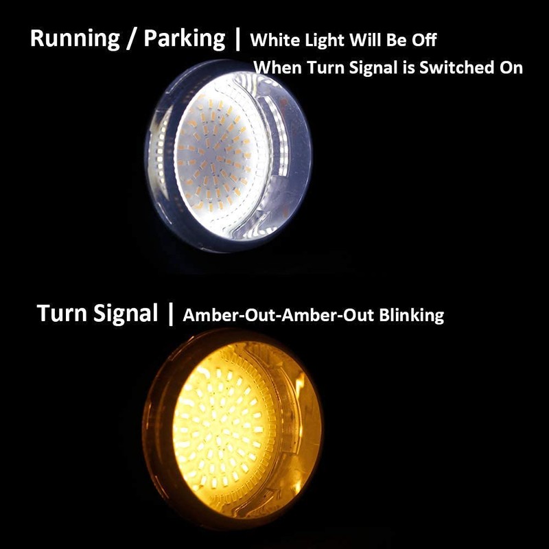 NTHREEAUTO 1157 LED Front Turn Signals 2 Inch Bullet Smoked