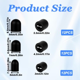 36Pcs Rubber Tips for Stylus Pens, 0.2inch/0.28inch/0.35inch Universal Replacement Nibs for Touch Screen Pen High Sensitivity and Precision Rubber Tips No Scratches