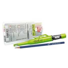 Pica Deep Hole Marker Pica Set Dry Longlife Pen 3030 with 8 Refills Graphite 2B/Yellow/Red
