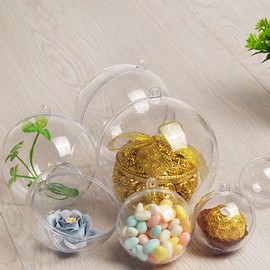 12 Pcs Christmas Clear Baubles Fillable Clear Plastic Ornaments Acrylic decoration Used for decoration of New Year Christmas wedding party etc