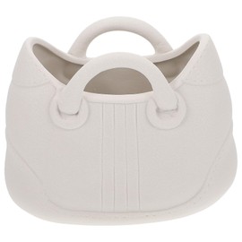 Purse Vase for Flowers, Clear Ceramics Bag Vase with Handle, Handbag Shape Vase Fish Bowl, Moon Shape Vase for Birthday Wedding, Home Garden Decor