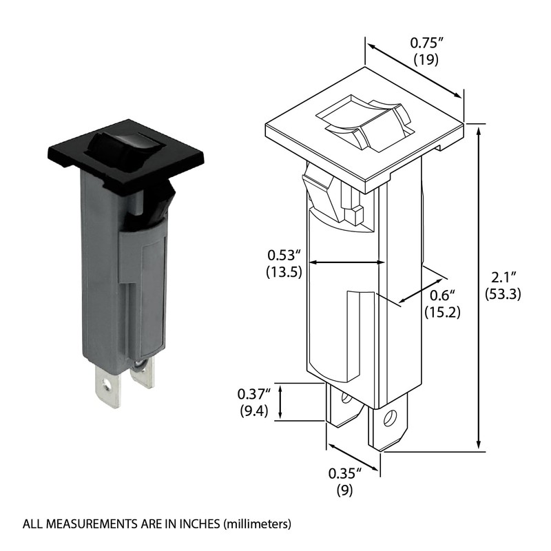 W Type 3 Amp Thermal Circuit Breaker Fuse, W28-XQ1A-3 -