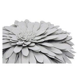 Flower Decorative Pillow - 3D Daisy Flower Pillow, Sunflower Throw Pillow -14.5 x 13 inch Round Decor Pillow - Flower Home Decorations - Couch & Bed Flower-Shaped Pillow (Case + Insert, Solid Grey)