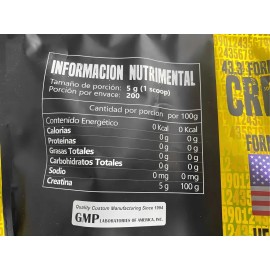 43 Supplements Creatina Monohidratada 1 Kg 200 Servicios Sabor Sin Sabor