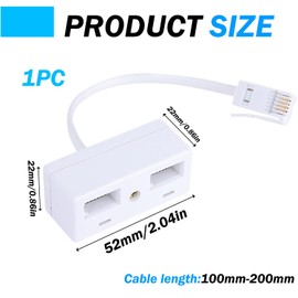 BT Telephone Splitter Double Socket BT Phone Adapter 2-Way RJ11 Adapter Phones Converter for UK Landline Telephones Modem Cable Fax Phone Adapters Standard Telephone Distributor