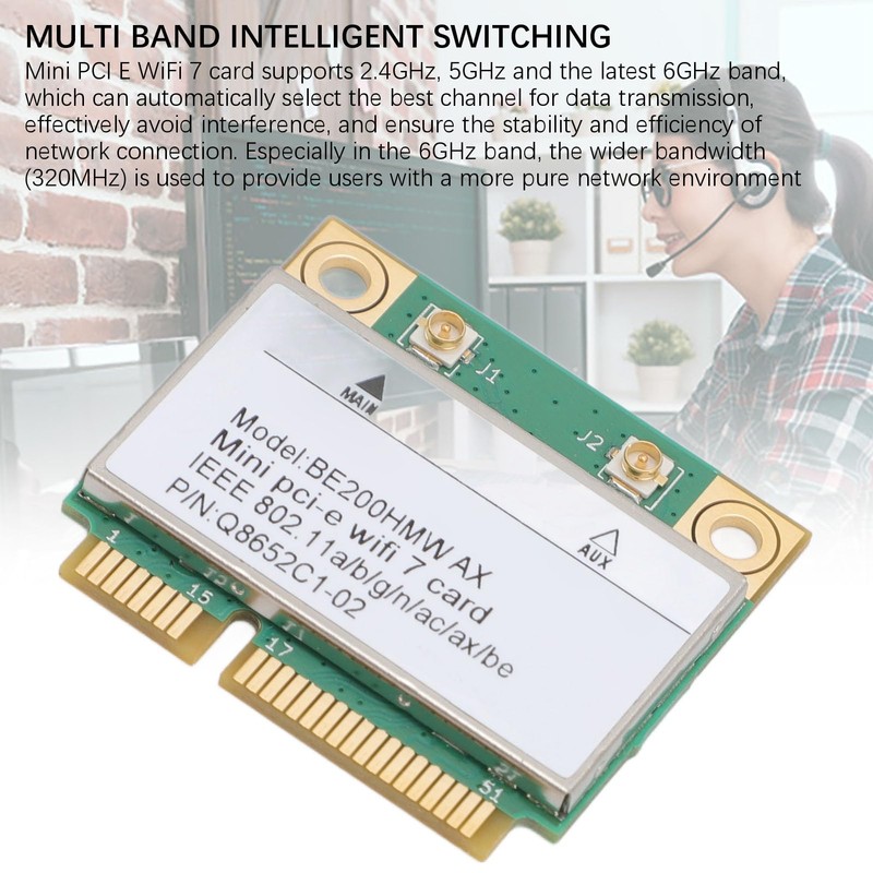 WiFi 7 Tri Band Half Mini PCIE Wireless Network Card