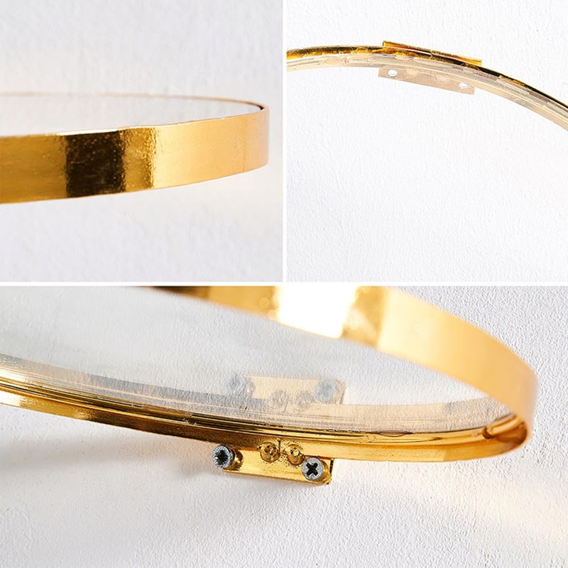 Laroal Small Floating Shelf With Gold Frame Wall Mounted Round