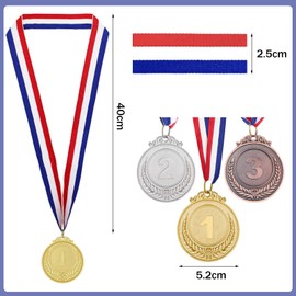 EULAPGOE 3 Pcs Gold Winner Award Medals, Silver Bronze Award Medals for Sports/Competitions/Spelling Bees/Party Favors