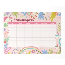 Friendly Fox Unicorn Magnetic Timetable Children's Timetable Wipe Clean 1st Class Boy Girl Kids Weekly Planner Magnetic