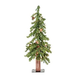 Vickerman Alpine Pine Cones & Vine Christmas Tree, 3', Green