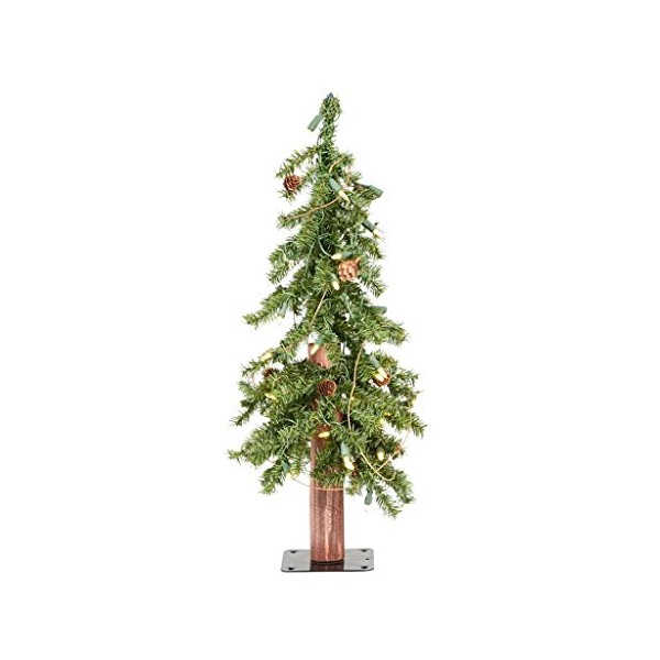 Vickerman Alpine Pine Cones & Vine Christmas Tree, 3', Green