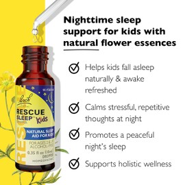 Nighttime Sleep Aid Bundle, 3Pk - Bach Rescue Sleep Kids Dropper, 10mL [and] Rescue Sleep Liquid Melts, 28Ct [and] Rescue Plus Sleep Gummies with 5mg Melatonin/dose, 60Ct