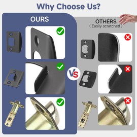 Estmoon 5 Pack Matte Black Door Handles Interior Door Knobs, Keyless Privacy Bedroom Door Lock, Heavy Duty Zinc Alloy Home Improvement Door Leverset for Bedrooms Bathrooms