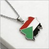 Fusamk Sudanese Flag Necklace for Women, Gold Plated Stainless Steel