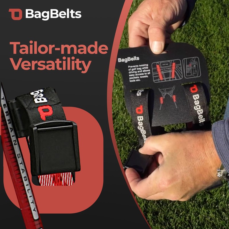 BagBelts Golf Bag Cart Straps, Golf Cart Belt Attachment, Holds