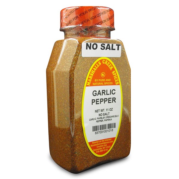Marshalls Creek Spices Garlic Pepper Blend No Salt Seasoning, New Size, 11 Ounce …