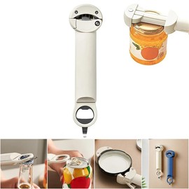 Generic 3 in 1 Multifunctional Retractable Jar Bottle, Multifunctional Retractable Bottle Opener, Stainless Steel adjustable Can Opener Tool, Small, Black