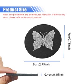 GAOLAOSY 2PCS Bling Butterfly Car Coasters, 2.75'' Anti Slip Insert Cup Holder Coaster, Rhinestone Vehicle Cup Holder Decoration Pad, Universal Auto Interior Drink Water Bottle Mat Accessory (Sliver)