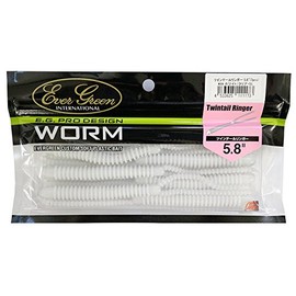 エバーグリーン(EVERGREEN) ワーム ツインテールリンガー 5.8インチ ホワイト/クリア・シルバー #09 ルアー