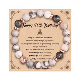 VivaJoy 40th Birthday Gifts for Women - Natural Stone Bracelet Birthday Ideas Gifts for Mum Daughter