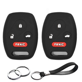 INFIPAR 2pcs Compatible with Honda Accord Accord Crosstour CR-V Civic Element Pilot Fit Odyssey TL TSX ZDX Ridgeline Clarity Black Key Fob Cover Case Key Chain Protector Keyless Remote Holder