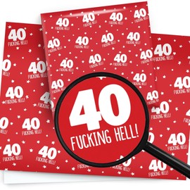 40th Birthday Gift Wrapping Paper For Men & Women 40 Birthday Accessories 4 Sheets